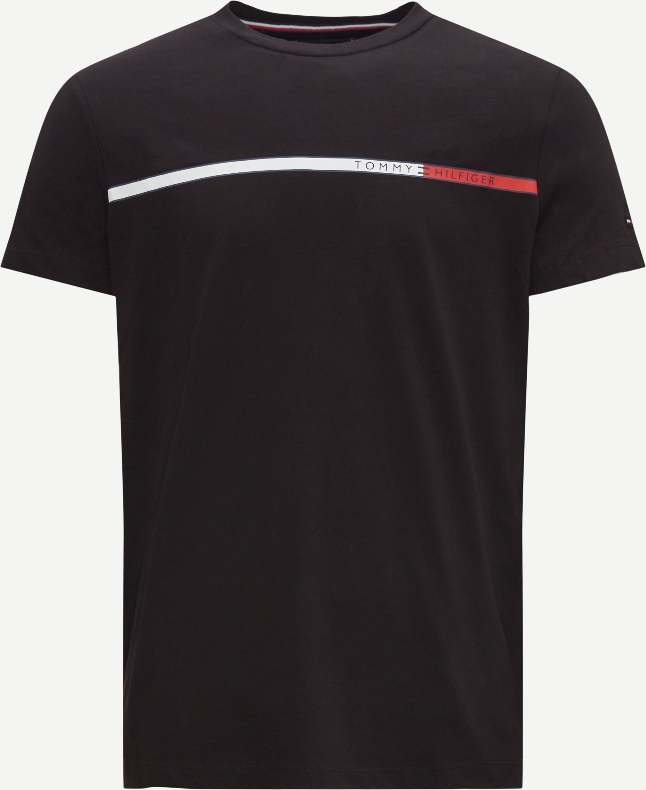 Tommy Hilfiger T-shirts 27912 TWO TONE CHEST STRIPE TEE Svart