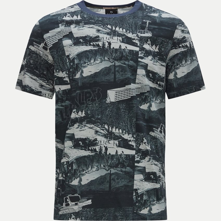 PS Paul Smith T-shirts 011R-J21659 LES ALPES NAVY