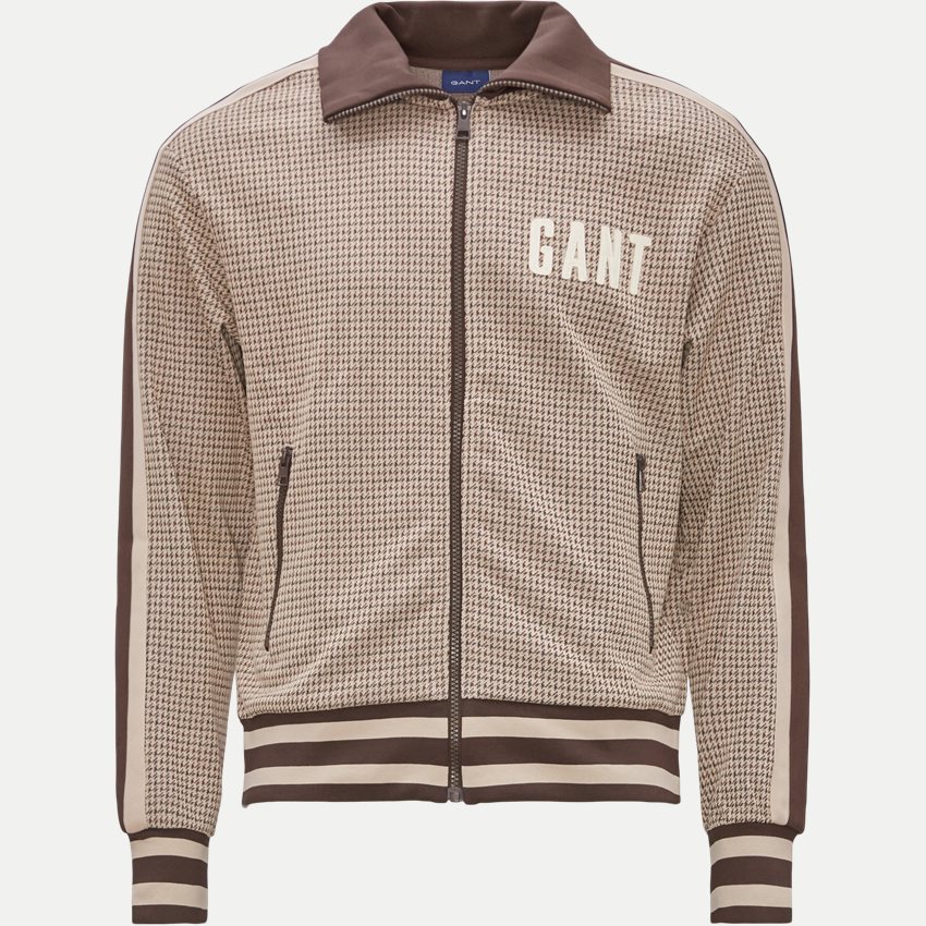 Gant Sweatshirts D1. HOUNDSTOOTH TRACKSUIT JACKET 2068008 CHOCOLATE