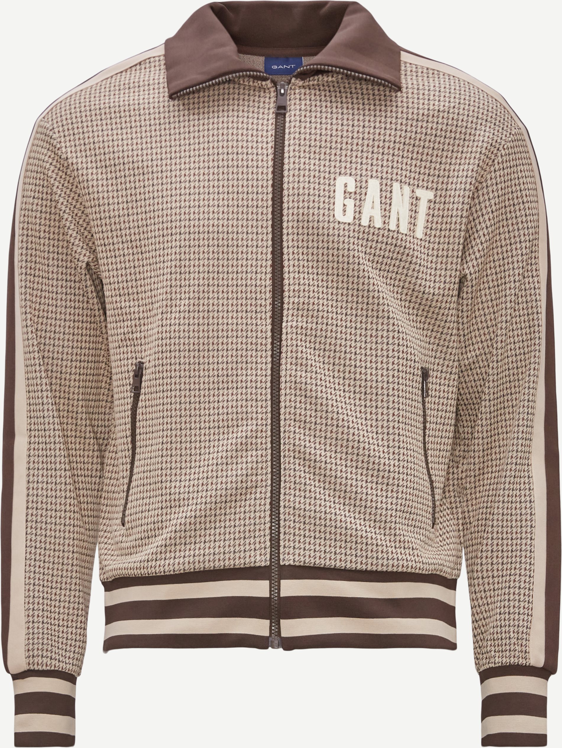 Gant Sweatshirts D1. HOUNDSTOOTH TRACKSUIT JACKET 2068008 Brown
