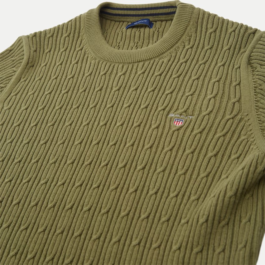 Gant Knitwear COTTON CABLE C-NECK 8030114 AW22 GREEN