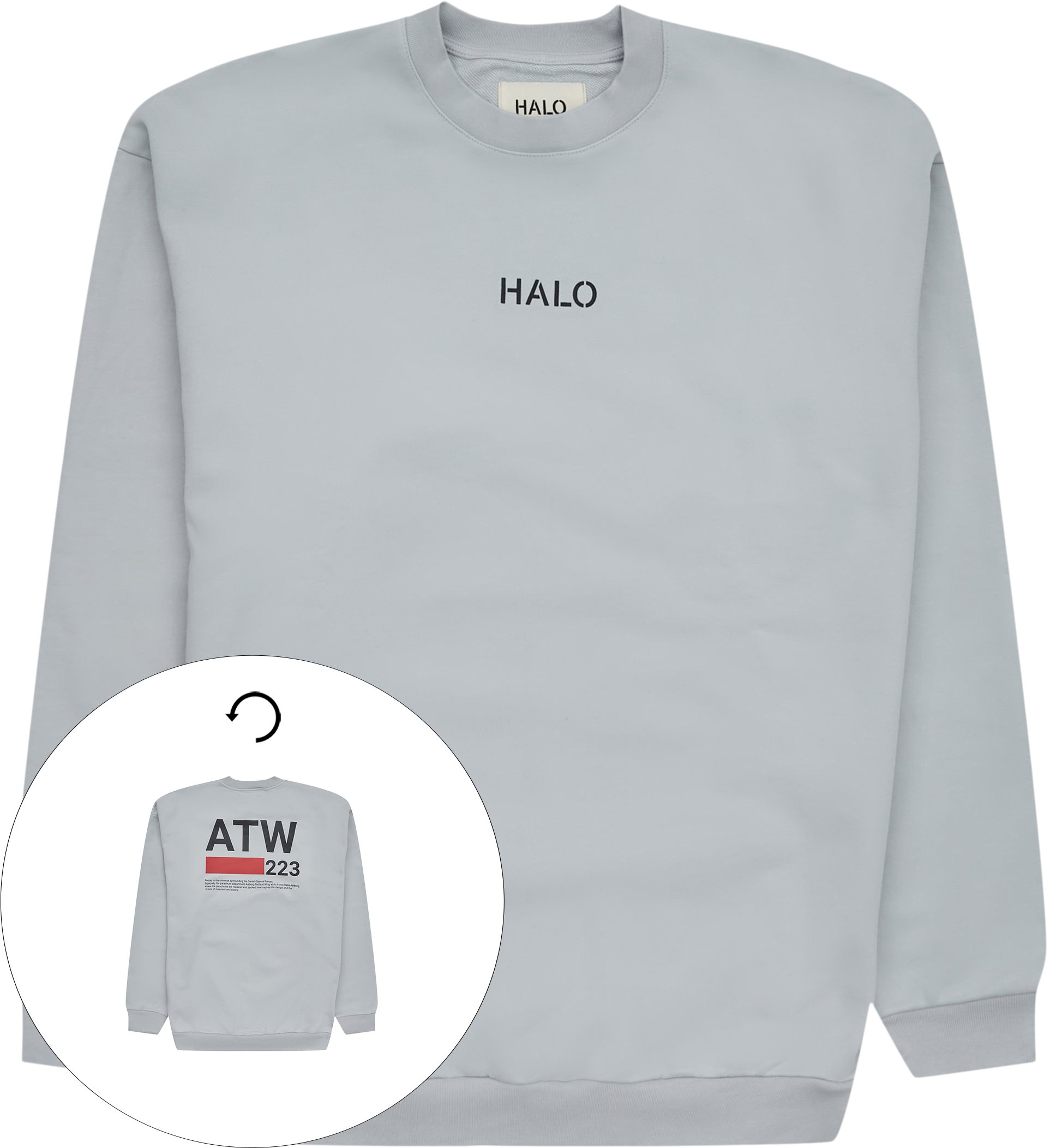 HALO Sweatshirts GRAPHIC CREW 610250 Grey