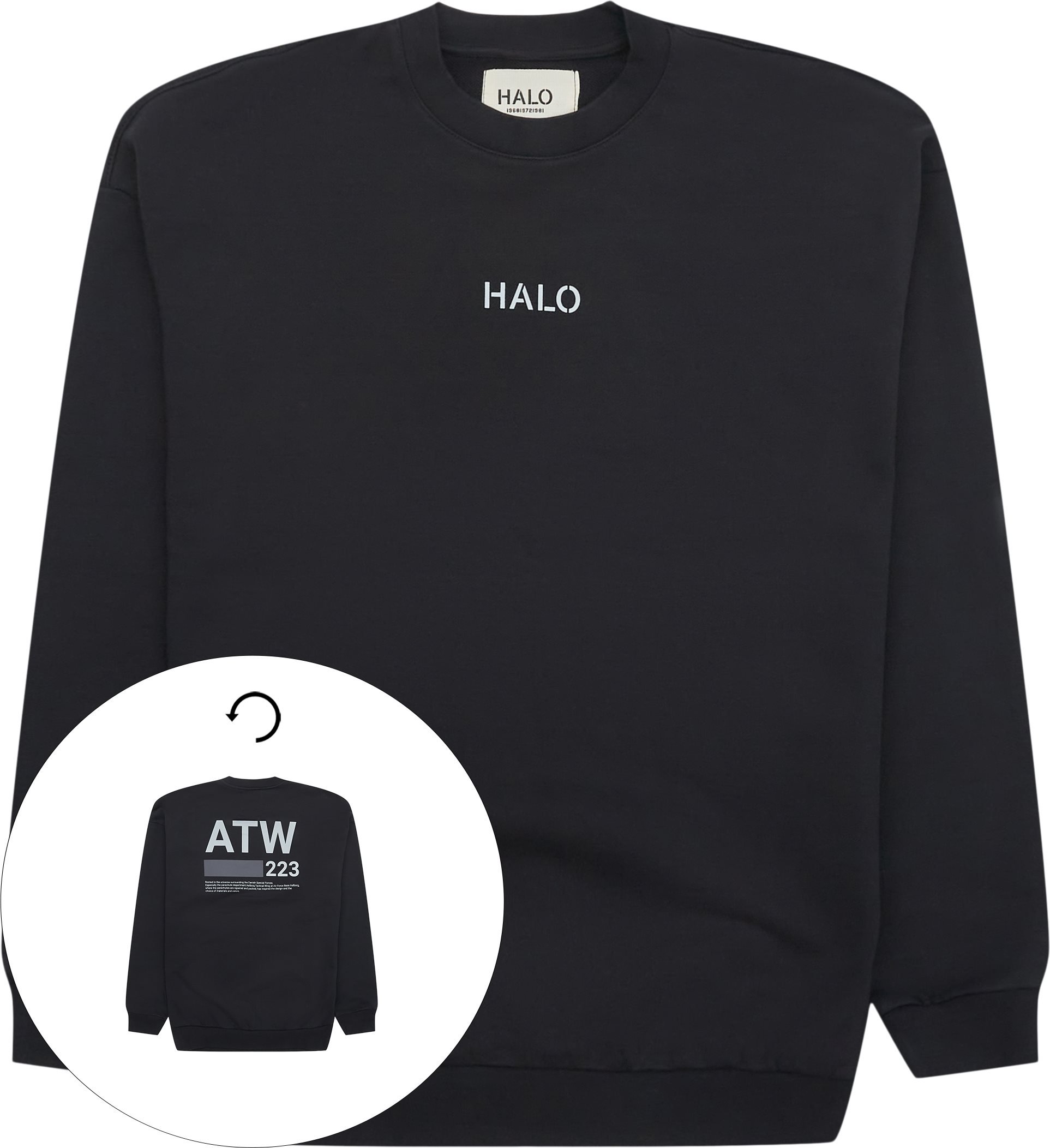 HALO Sweatshirts GRAPHIC CREW 610250 Black