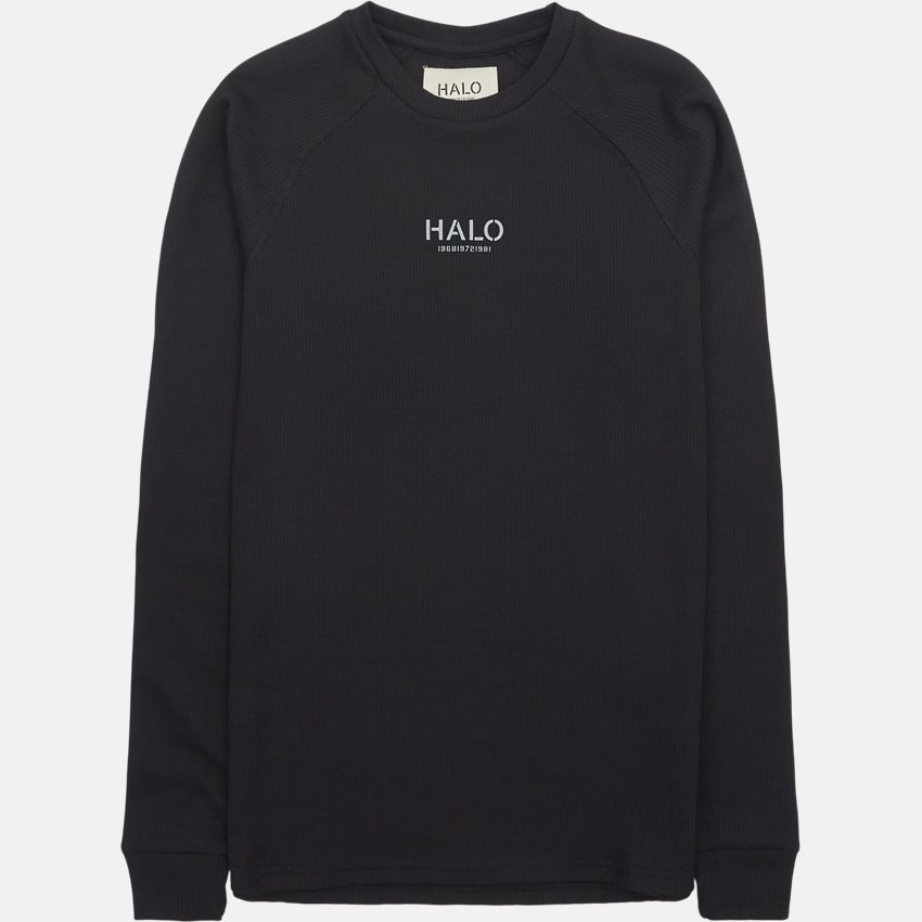HALO T-shirts WAFFLE LS 610022 AW22 SORT