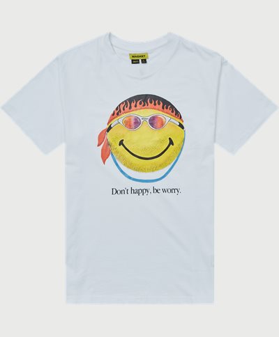Smiley Don't Happy, Be Worry Tee Regular fit | Smiley Don't Happy, Be Worry Tee | Hvid
