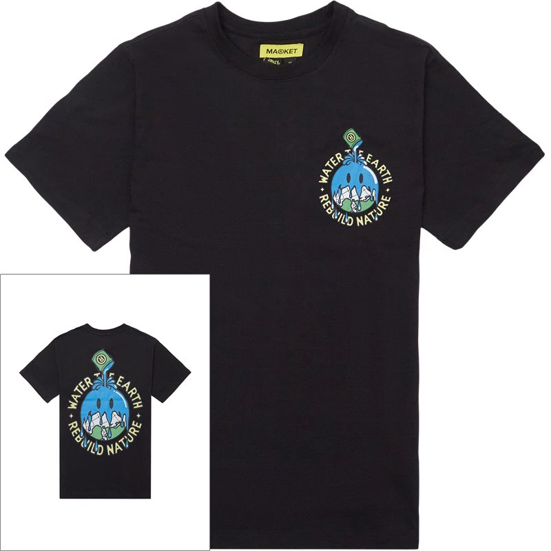 Chinatown Market Smiley Water The Planet Tee Black