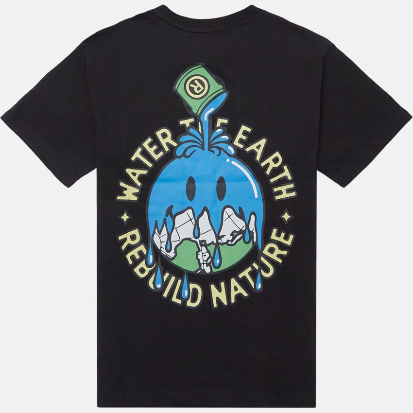 Market T-shirts SMILEY WATER THE PLANET TEE BLACK