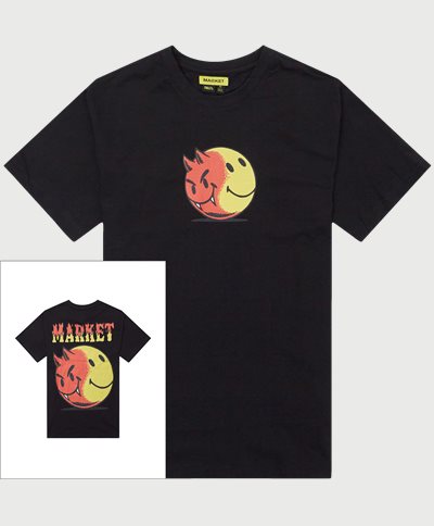 Market T-shirts SMILEY GOOD AND EVIL TEE Black