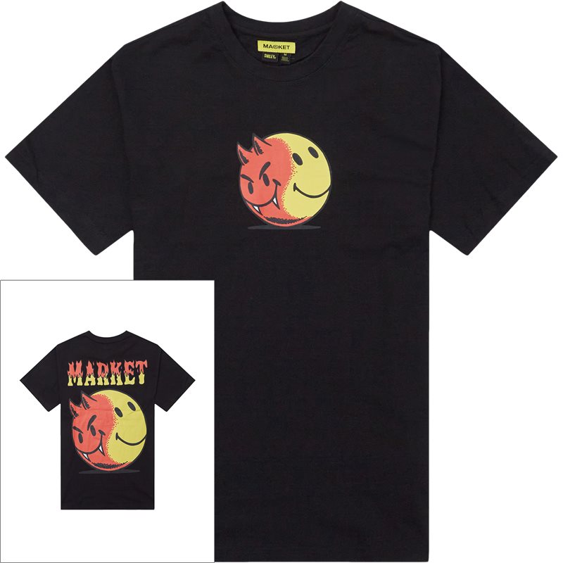 Chinatown Market Smiley Good And Evil Tee Black