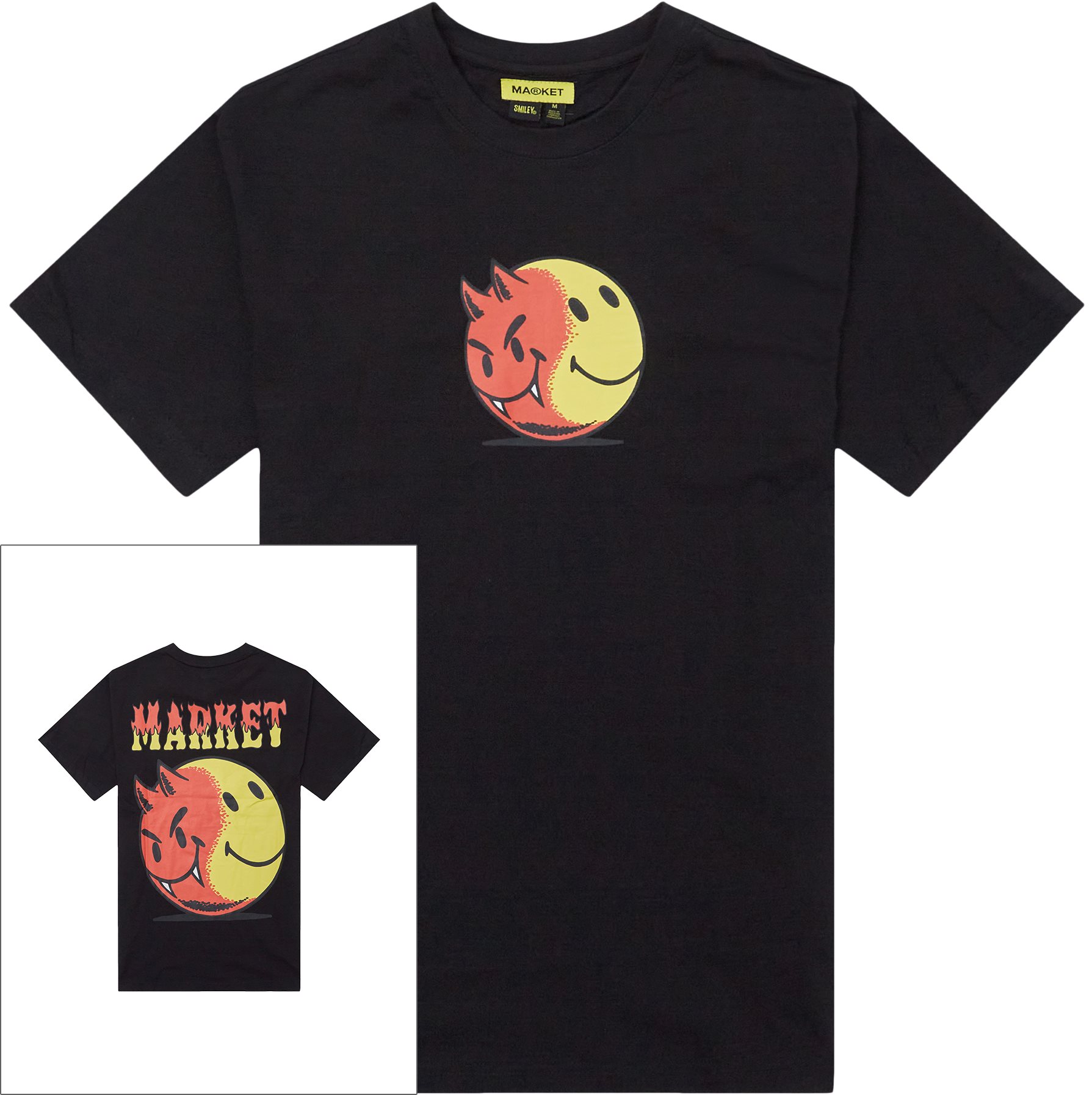 Market T-shirts SMILEY GOOD AND EVIL TEE Sort
