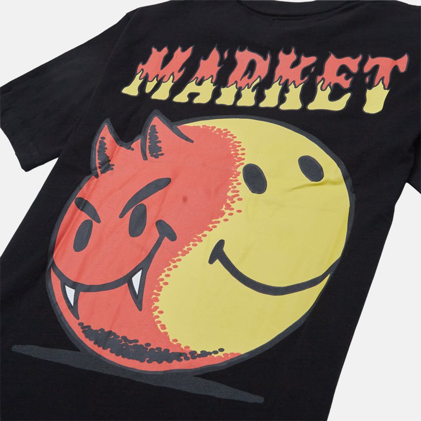 Market T-shirts SMILEY GOOD AND EVIL TEE BLACK