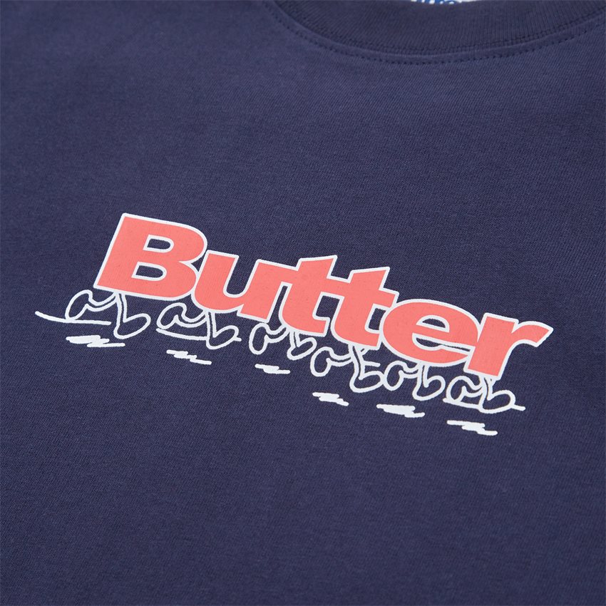 Butter Goods T-shirts RUNNING LOGO TEE NAVY