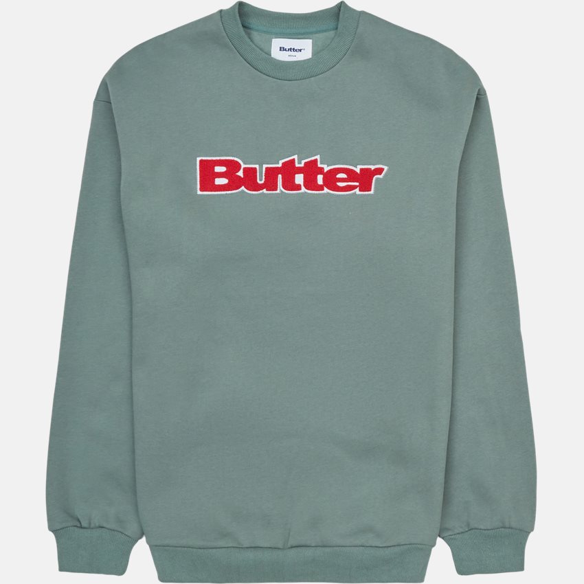 Butter Goods Sweatshirts CHENILLE LOGO CREWNECK GRØN