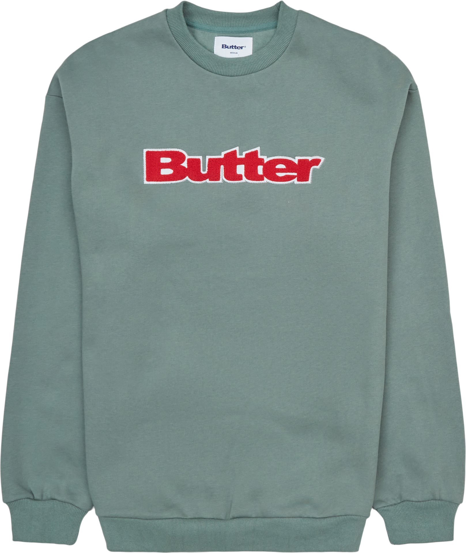 Butter Goods Sweatshirts CHENILLE LOGO CREWNECK Grön