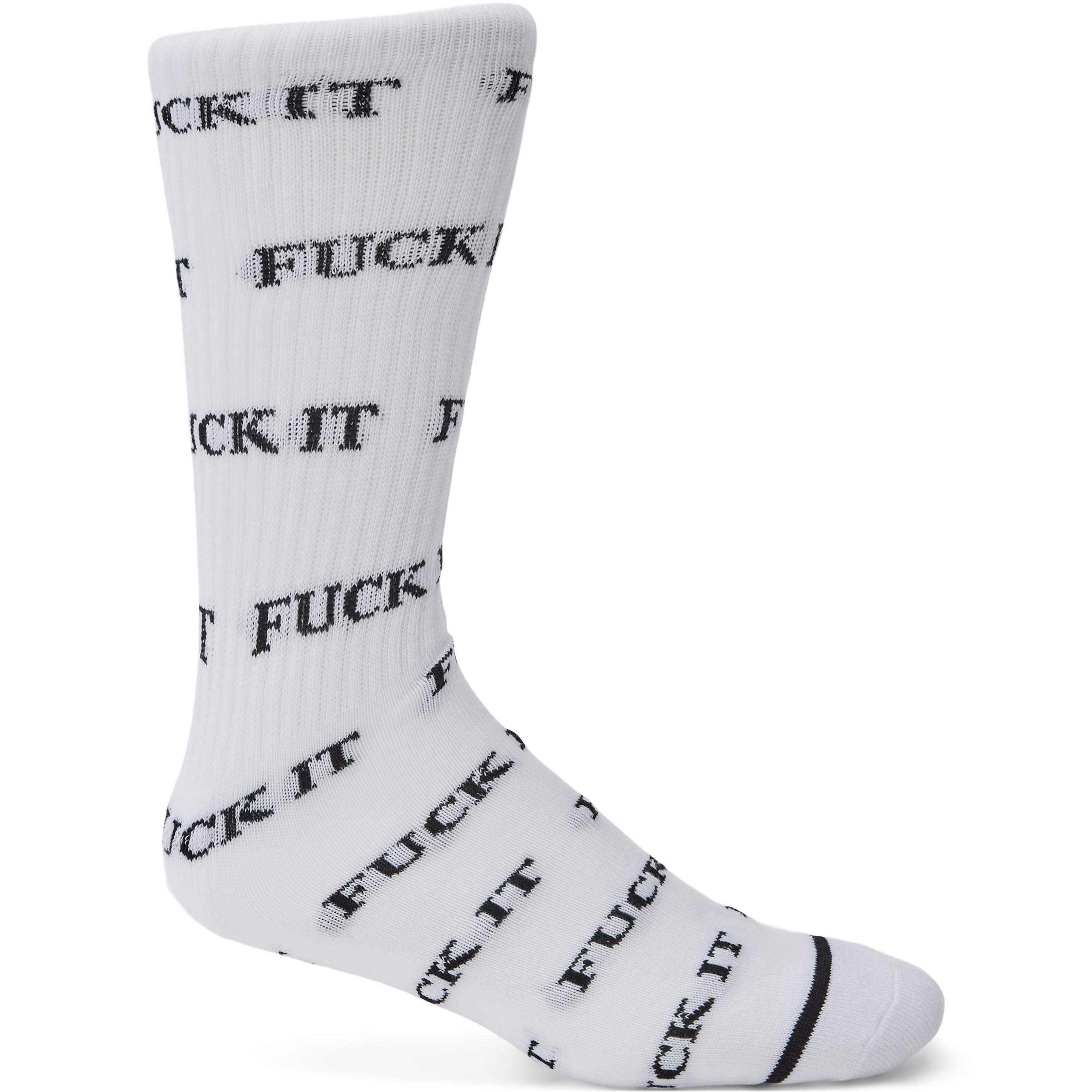 HUF Socks FUCK IT SOCK White