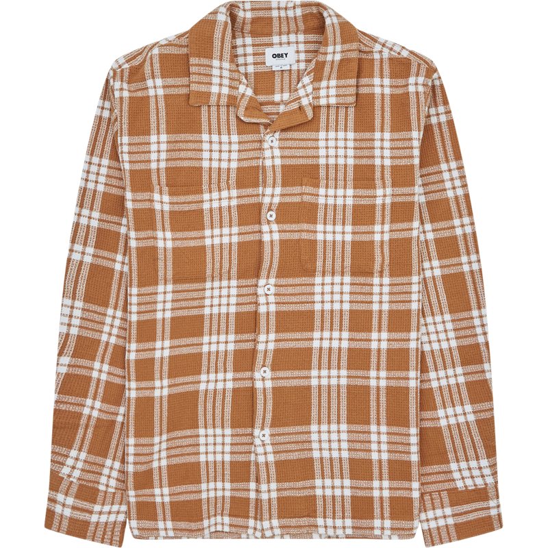 Obey Sloan Woven Shirt1200355 Brun