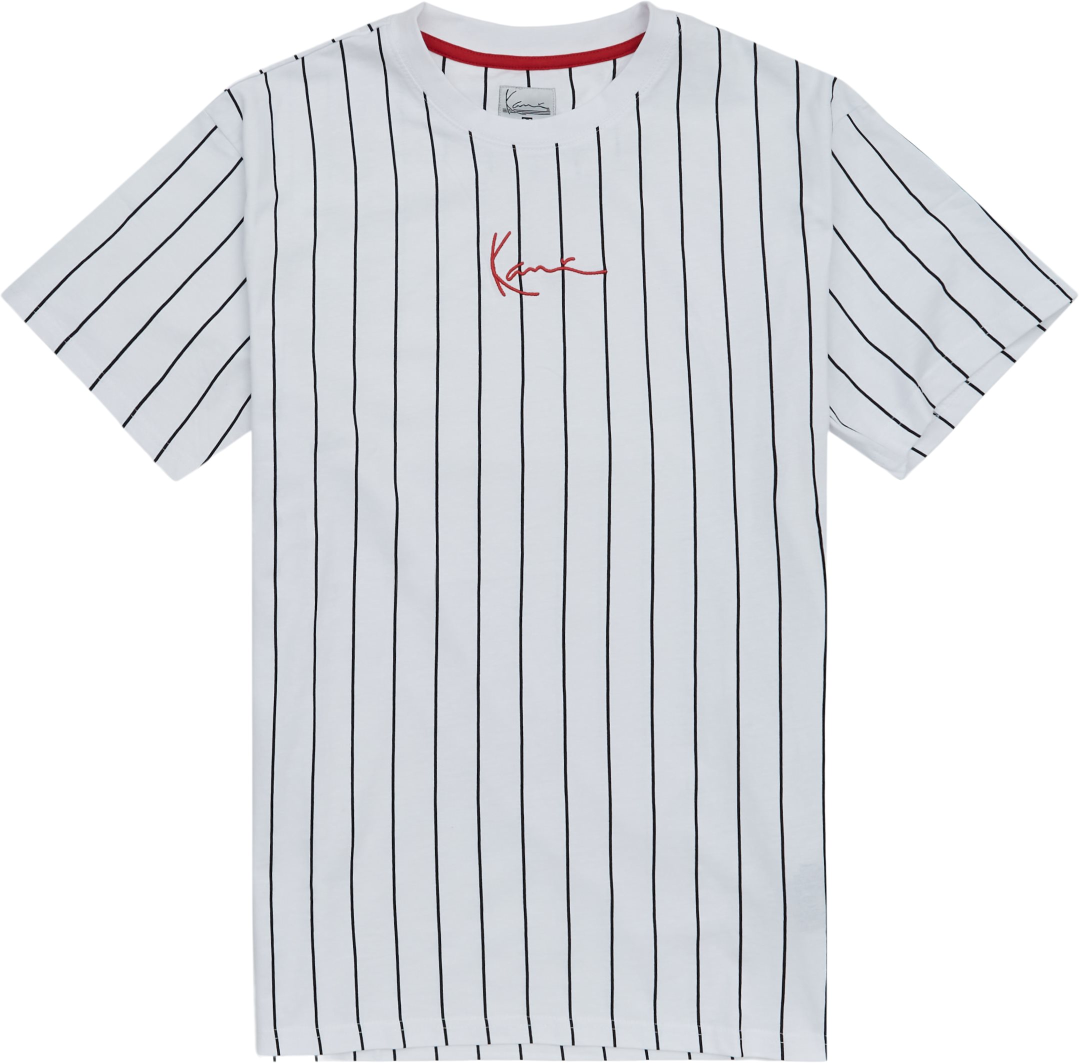 Karl Kani T-shirts SMALL SIGNATURE PINSTRIPE TEE Hvid