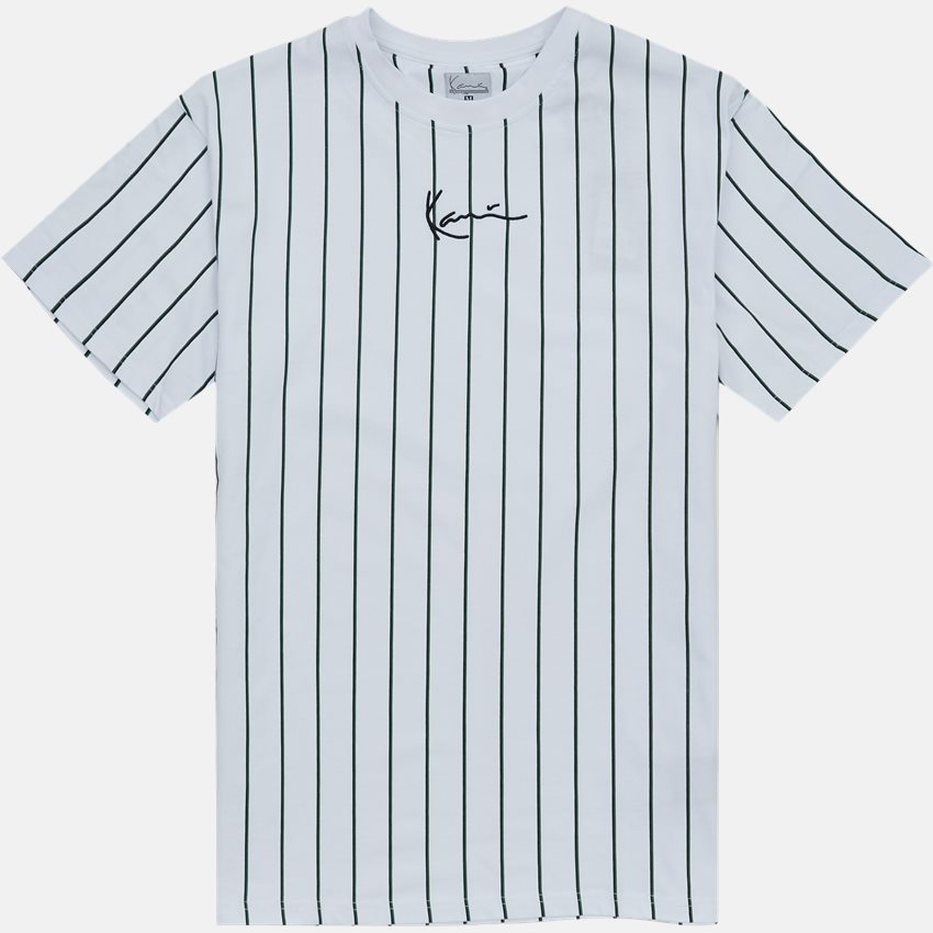 Karl Kani T-shirts SMALL SIGNATURE PINSTRIPE TEE KM223  HVID
