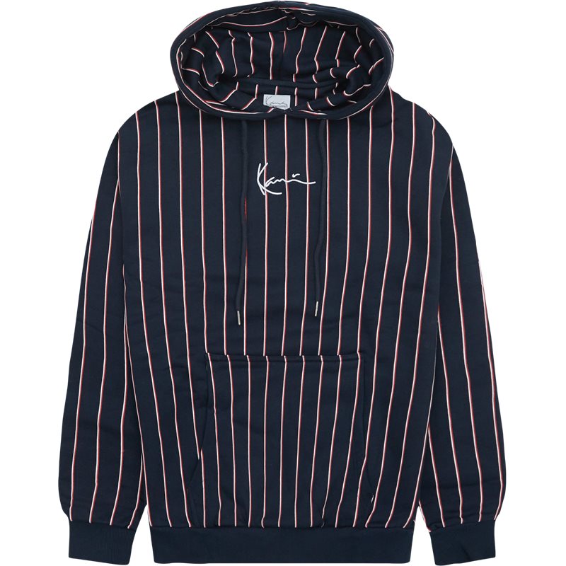 Karl Kani Small Signature Pinstripe Hoodie Navy