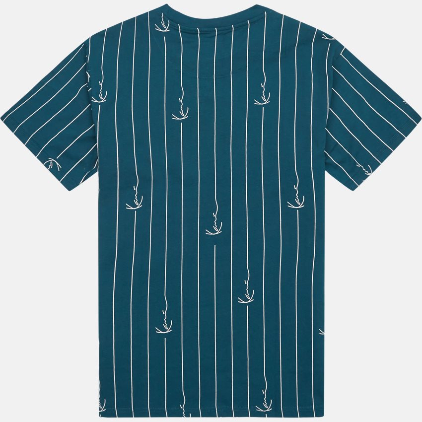 Karl Kani T-shirts SMALL SIGNATURE LOGO PINSTRIPE TEE GRØN