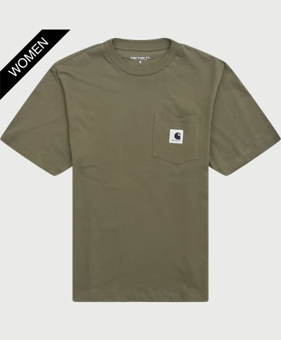 Carhartt WIP Women T-shirts W SS POCKET T-SHIRT I030793 Grøn