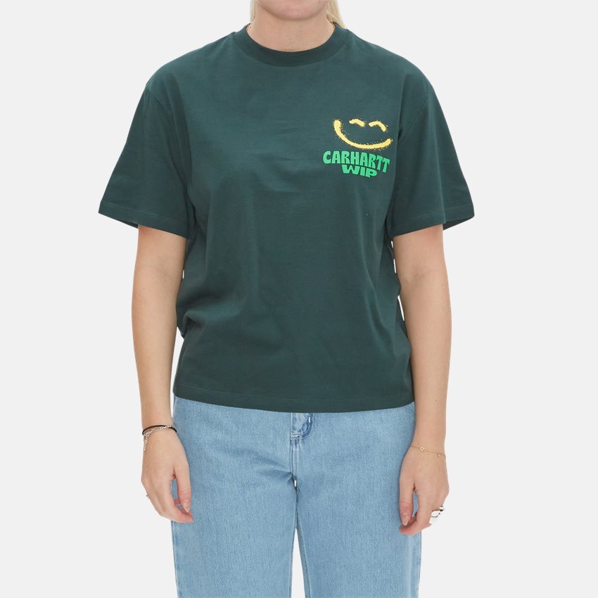 Carhartt WIP Women T-shirts W SS HAPPY SCRIPT T-SHIRT I030944 JUNIPER