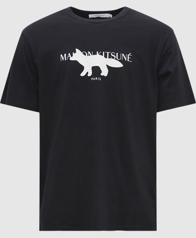 Maison Kitsuné T-shirts JM00104KJ0008 FOX STAMP Black