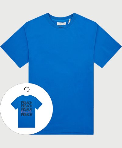 PREACH T-shirts LOGO WORDING TEE 206217 Blå