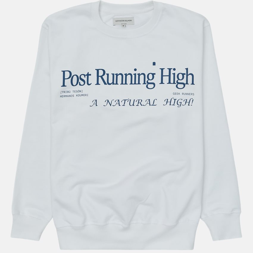 Hermanos Koumori Sweatshirts POST RUNNING CREW WHITE