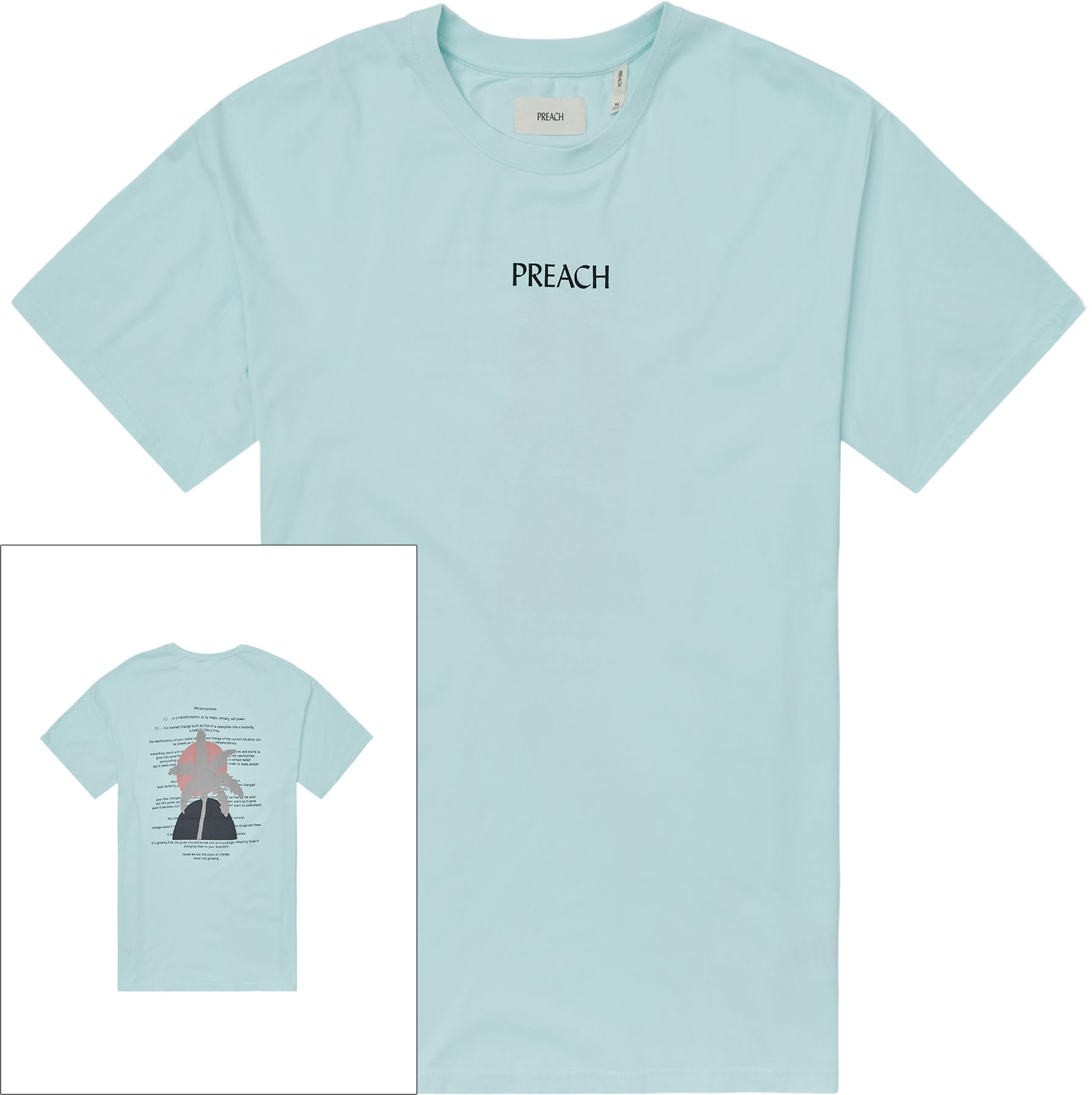 Palm Wording Tee - T-shirts - Oversize fit - Turkos