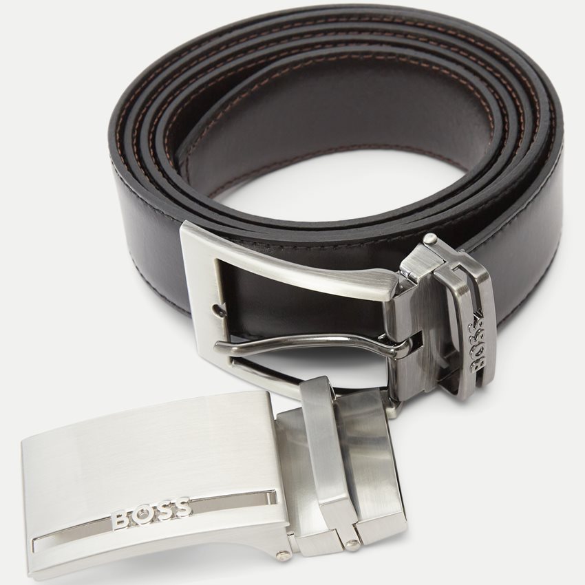 Hugo Boss Galliz 2 x Buckle Black Leather Reversible Belt