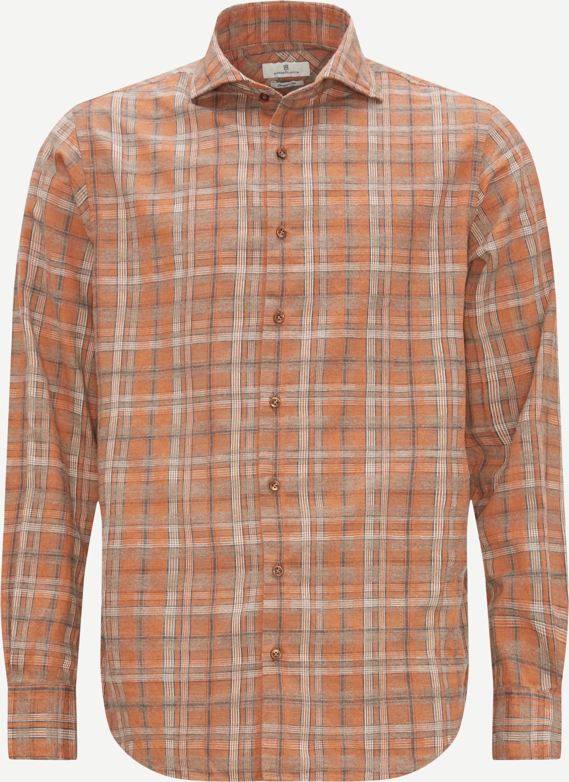 Hansen & Jacob Shirts 11282 GRAFITE FLANNEL CHECK SHIRT Orange
