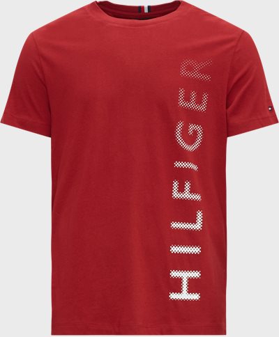 Tommy Hilfiger T-shirts 29668 VERTICAL HILFIGER DRADIENT TEE Rød