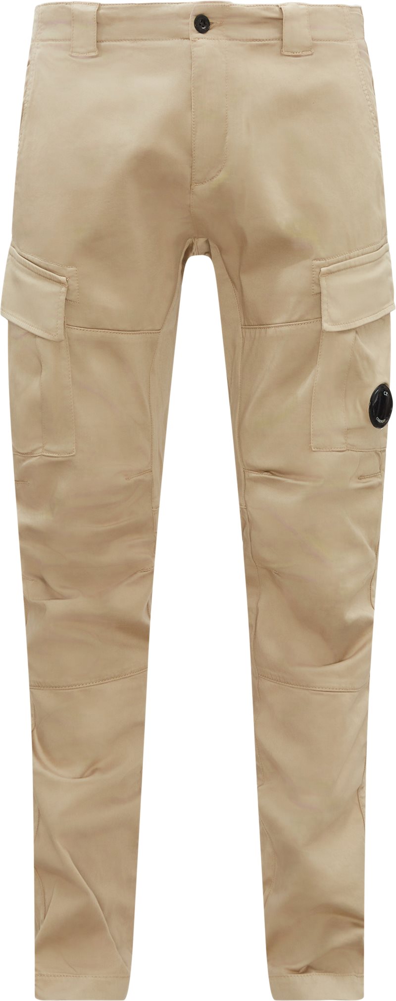 C.P. Company - Pantalón beige con bolsillo lateral diagonal y minilogo  circular - BLS Fashion