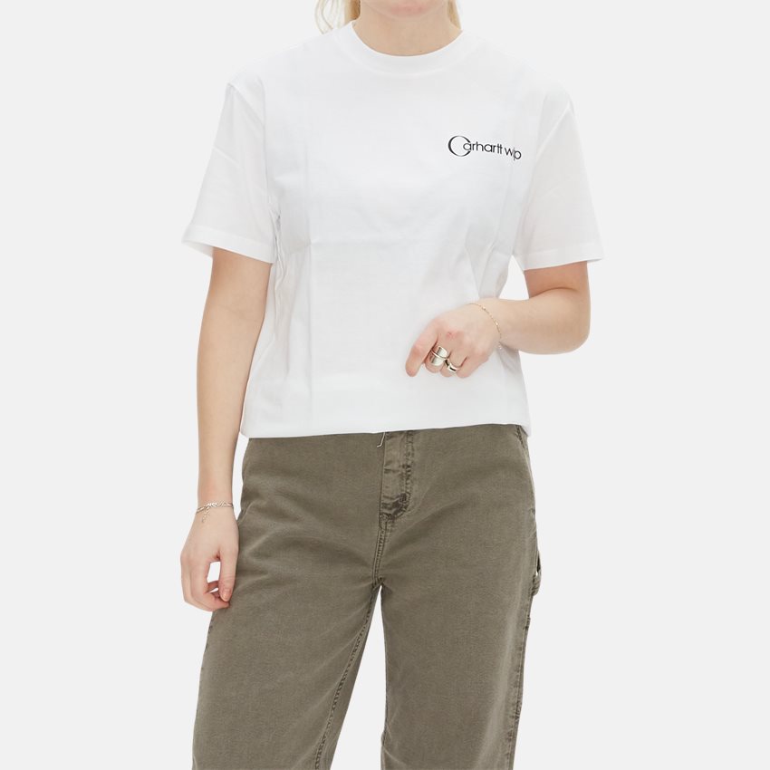 Carhartt WIP Women T-shirts W S/S GOBLIN SCRIPT T-STIRT I031432 WHITE