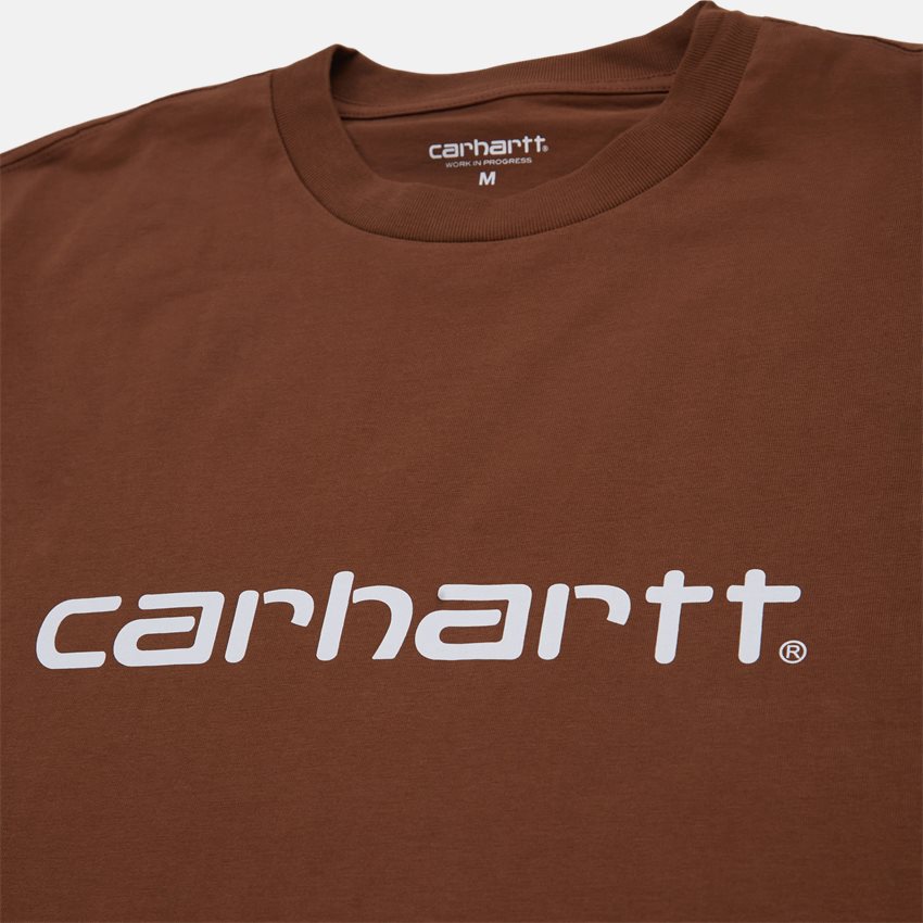 Carhartt WIP T-shirts S/S SCRIPT T-SHIRT I031047. TAMARIND/WHITE