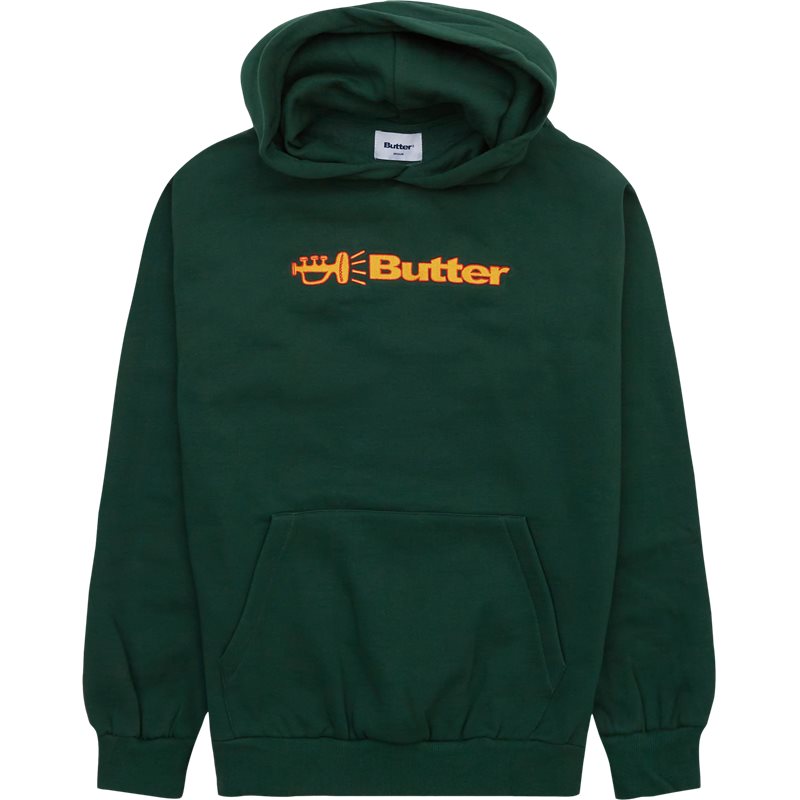 Butter Goods Horn Logo Hood Sweatshirts Grøn
