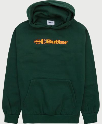 Butter Goods Sweatshirts HORN LOGO HOOD Green