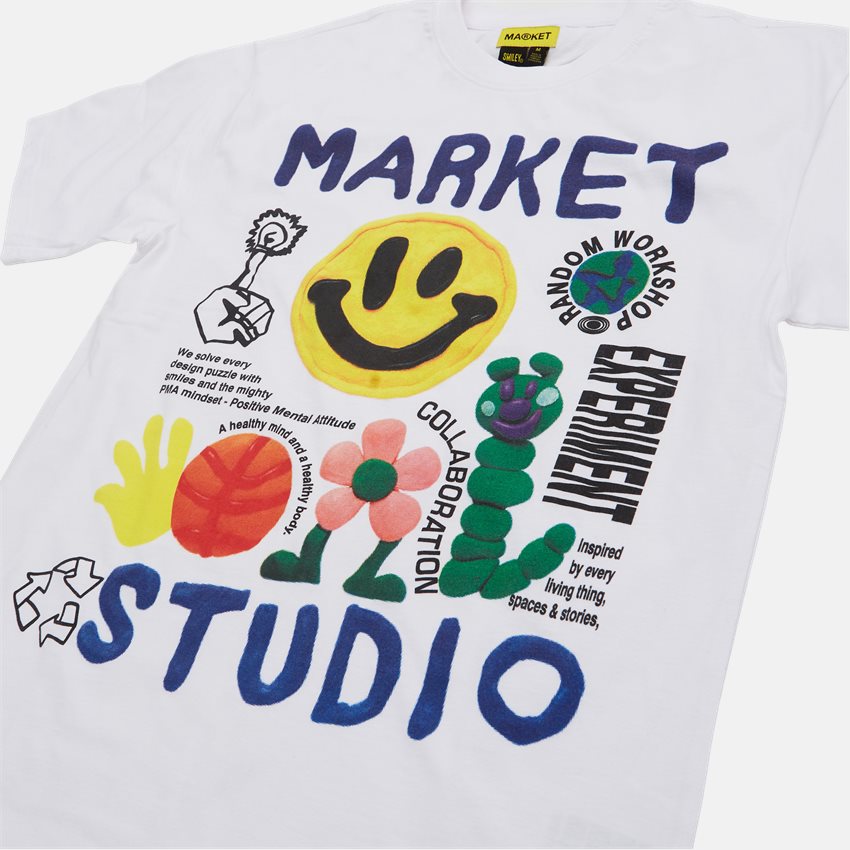 Market T-shirts SMILEY COLLAGE TEE HVID