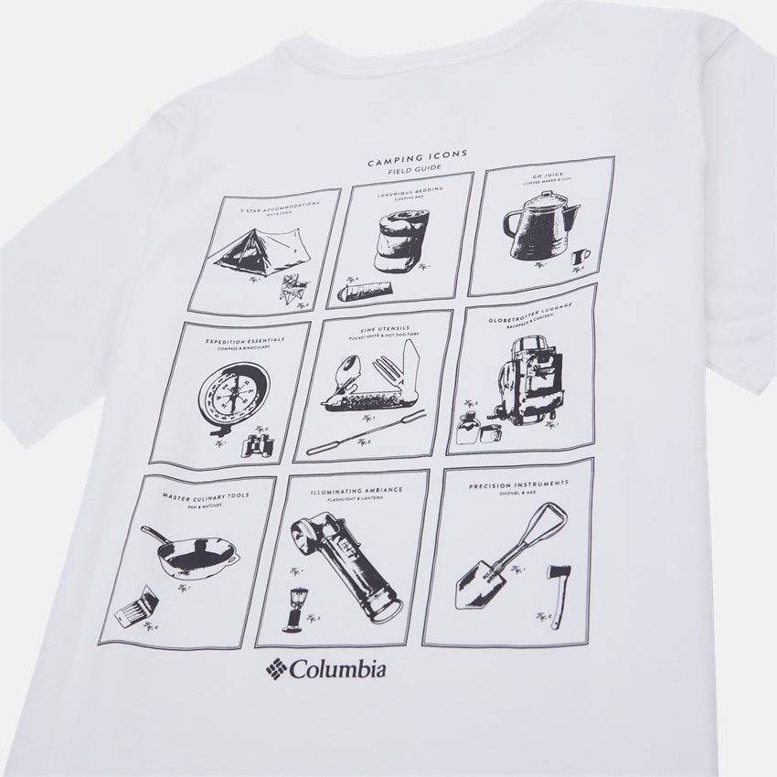 Columbia T-shirts RAPID RIDGE BACK GRAPHIC TEE II 1934824 2301 WHITE/CAMPSITE