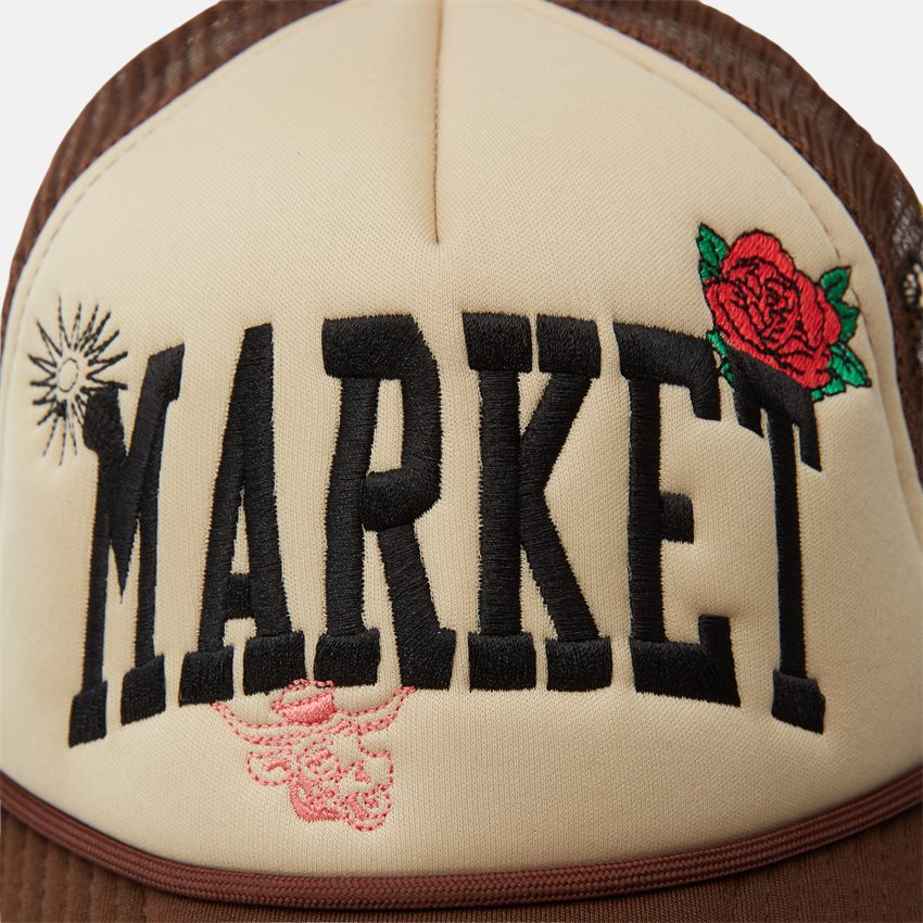 Market Caps VARSITY HAND DRAWN TRUCKER CAP BROWN
