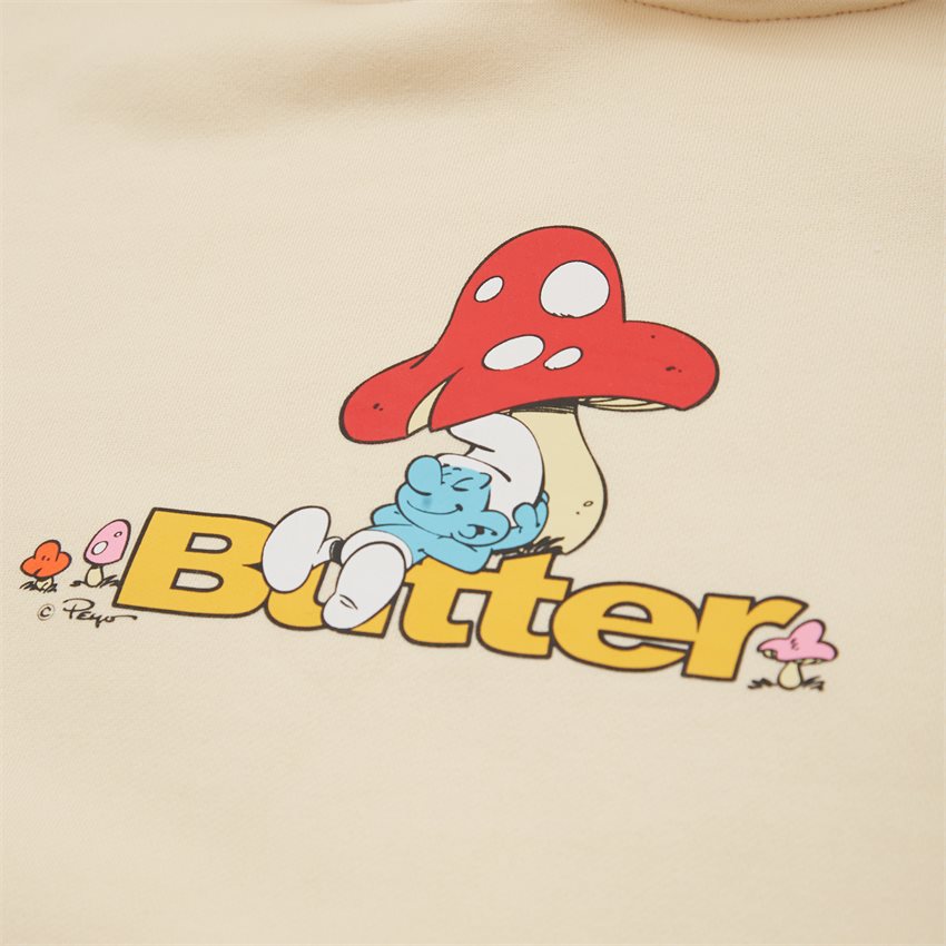 Butter Goods Sweatshirts LAZY LOGO HOOD SAND