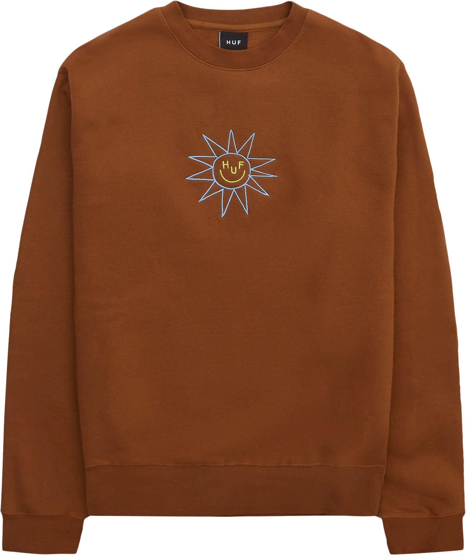 HUF Sweatshirts SUN GUY CREWNECK Brun