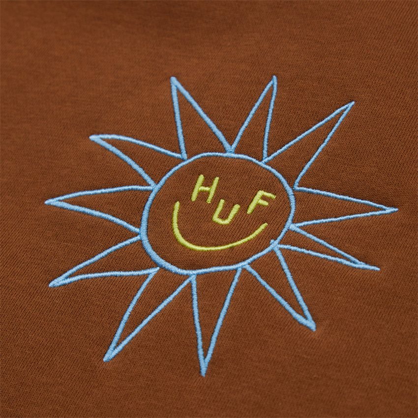 HUF Sweatshirts SUN GUY CREWNECK BRUN