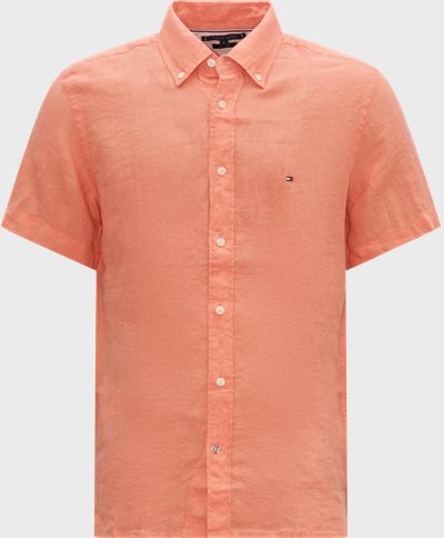 Tommy Hilfiger Kortärmade skjortor 30916 PIGMENT DYED LINEN RF SS Orange