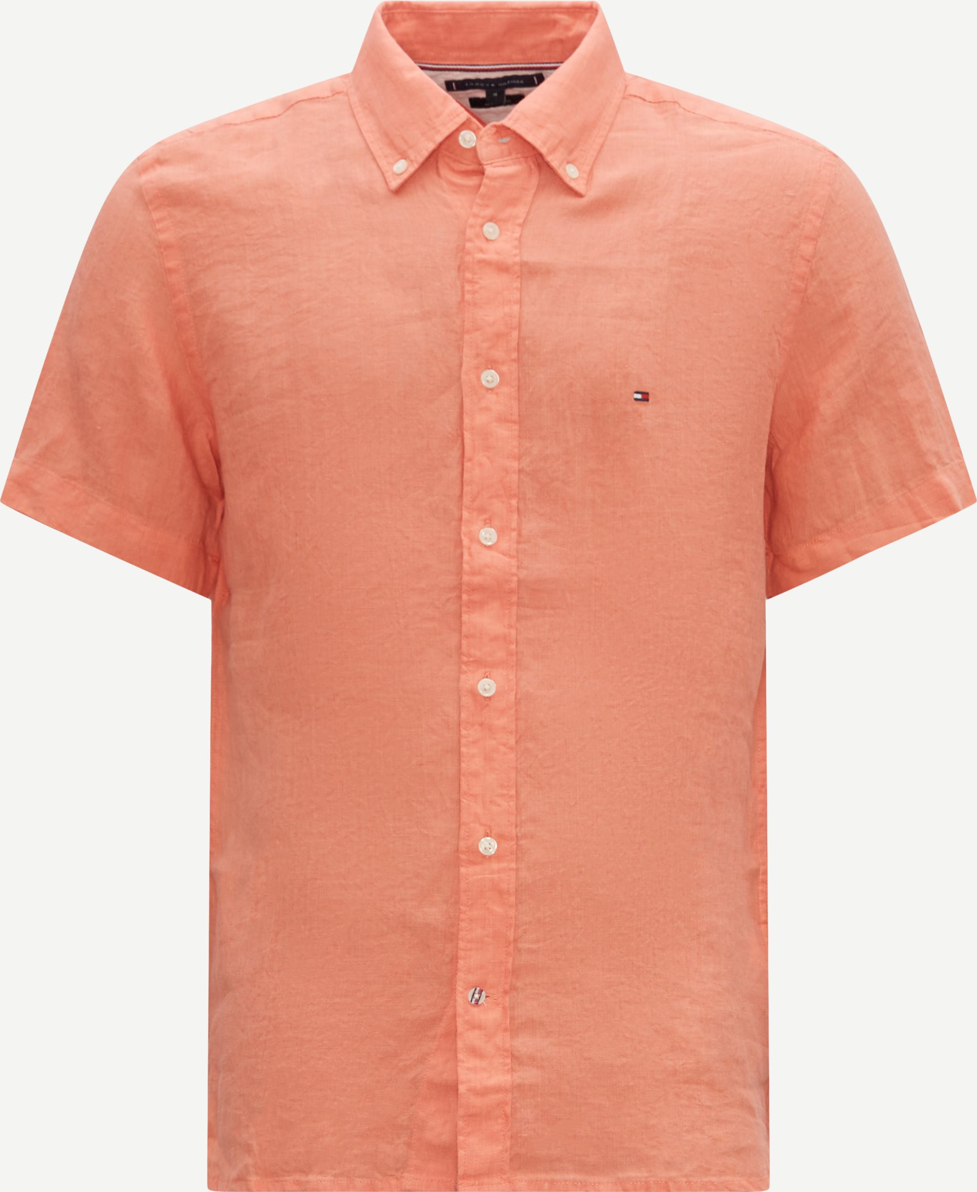 Tommy Hilfiger Short-sleeved shirts 30916 PIGMENT DYED LINEN RF SS Orange