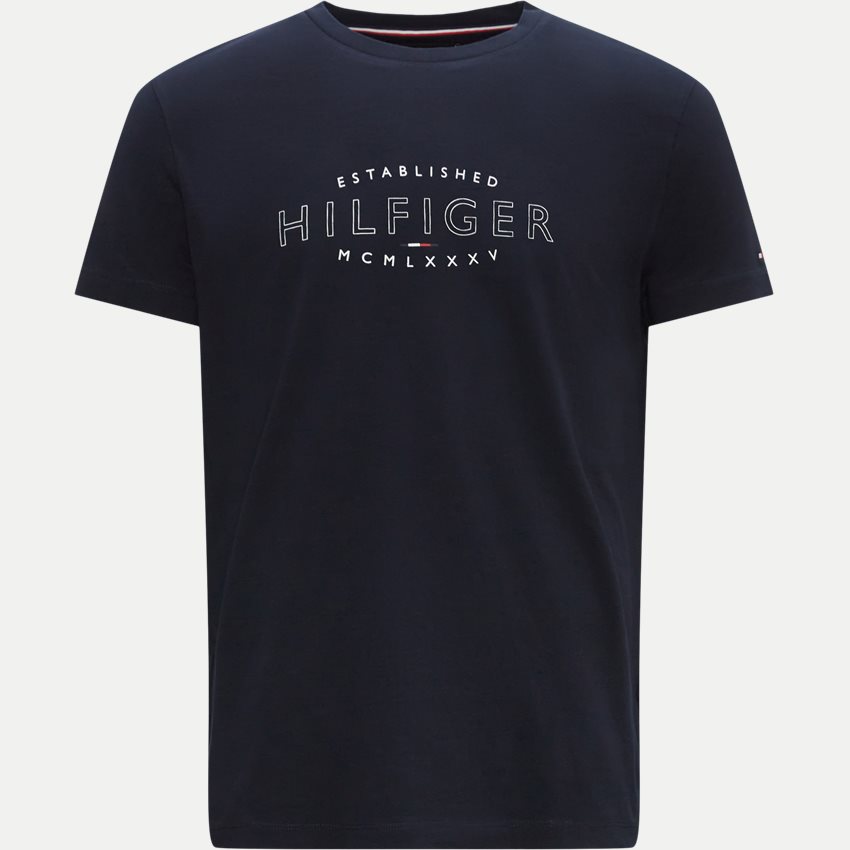 Tommy Hilfiger T-shirts 30034 HILFIGER CURVE LOGO TEE NAVY