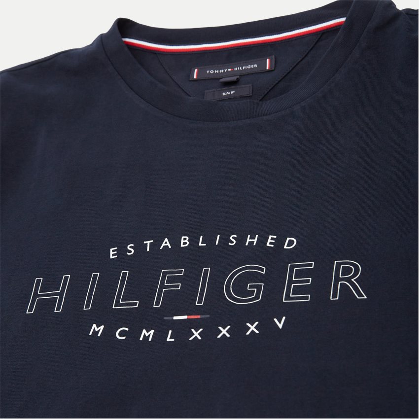 Tommy Hilfiger T-shirts 30034 HILFIGER CURVE LOGO TEE NAVY
