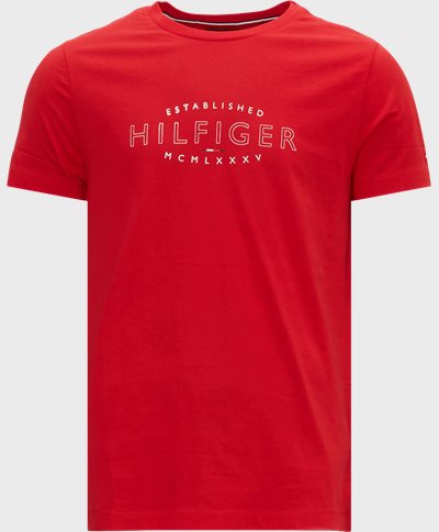 Tommy Hilfiger T-shirts 30034 HILFIGER CURVE LOGO TEE Red