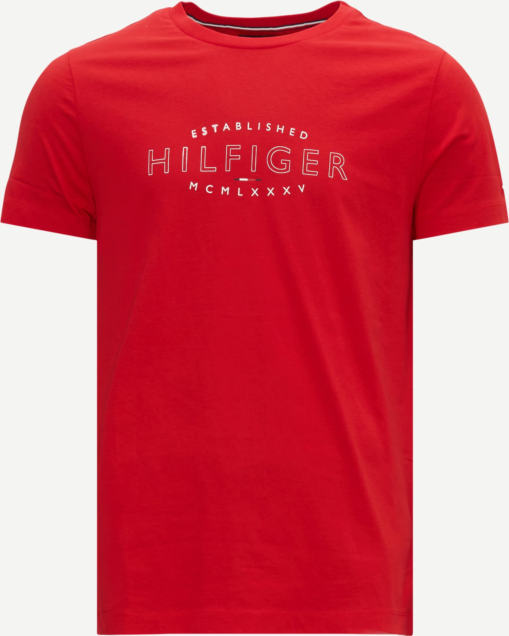 Tommy Hilfiger T-shirts 30034 HILFIGER CURVE LOGO TEE Rød